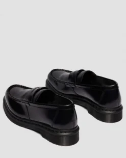 PENTON-LOAFERS I MONOKROMT SMOOTH LÆDER in Sort