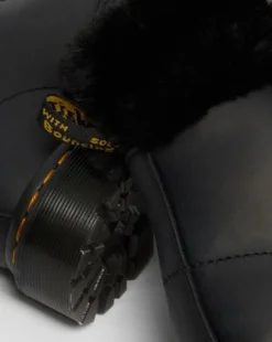 1460 Serena Collar Ankelstøvler Med Imiteret Pelsforing in Sort