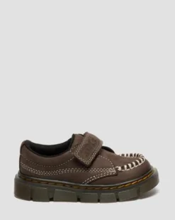 Småbørn - Raffe Tumbled Nubuck-sko med rem in Mørkebrun
