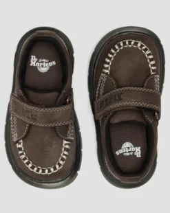 Småbørn - Raffe Tumbled Nubuck-sko med rem in Mørkebrun
