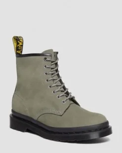 1460-snørestøvler i Milled Nubuck-læder in Nickel Grey