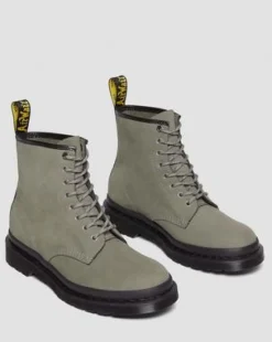1460-snørestøvler i Milled Nubuck-læder in Nickel Grey