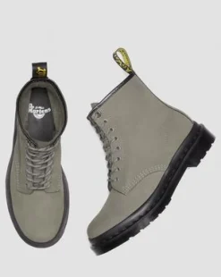 1460-snørestøvler i Milled Nubuck-læder in Nickel Grey