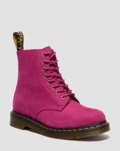 1460-SNØRESTØVLER I MILLED NUBUCK-LÆDER in Pink