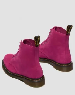 1460-SNØRESTØVLER I MILLED NUBUCK-LÆDER in Pink