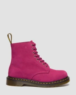 1460-SNØRESTØVLER I MILLED NUBUCK-LÆDER in Pink