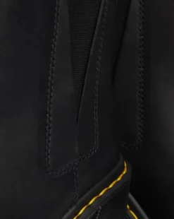 Spence Leather Flared Heel Chelsea Boots in Sort
