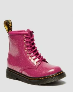 1460-STØVLER I LAKLÆDER MED GLITTER TIL SMÅBØRN in Pink, Sølvfarvet & Guldfarvet