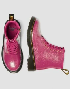 1460-STØVLER I LAKLÆDER MED GLITTER TIL UNGE in Pink, Sølvfarvet & Guldfarvet