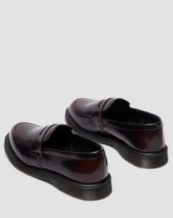 Temara-loafers i Arcadia-læder in Kirsebærrød
