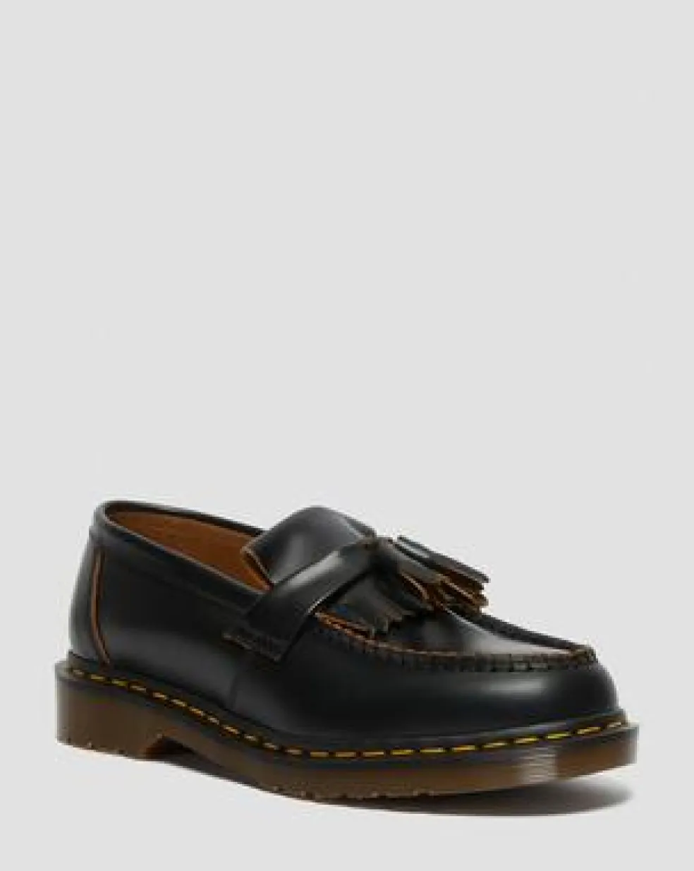 Vintage Adrian-loafers i Quilon-læder med kvast in Sort