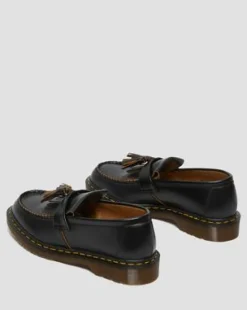 Vintage Adrian-loafers i Quilon-læder med kvast in Sort