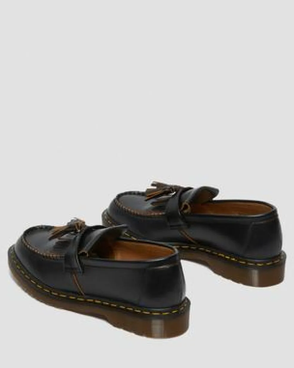Vintage Adrian-loafers i Quilon-læder med kvast in Sort