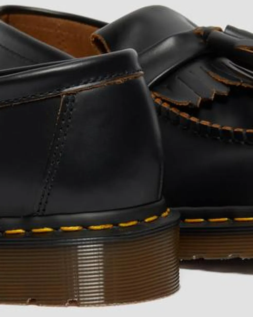 Vintage Adrian-loafers i Quilon-læder med kvast in Sort