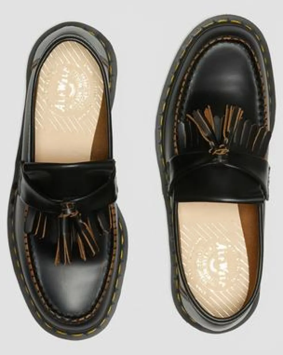 Vintage Adrian-loafers i Quilon-læder med kvast in Sort