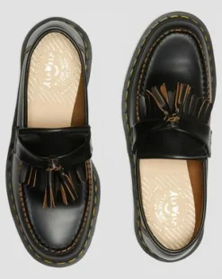 Vintage Adrian-loafers i Quilon-læder med kvast in Sort