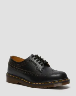 Vintage 3989 Brogue-sko i Quilon-læder in Sort