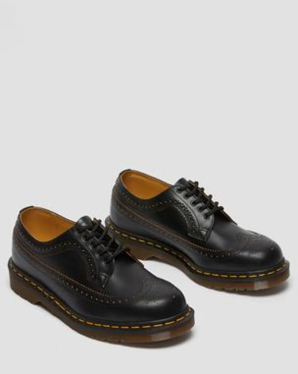 Vintage 3989 Brogue-sko i Quilon-læder in Sort