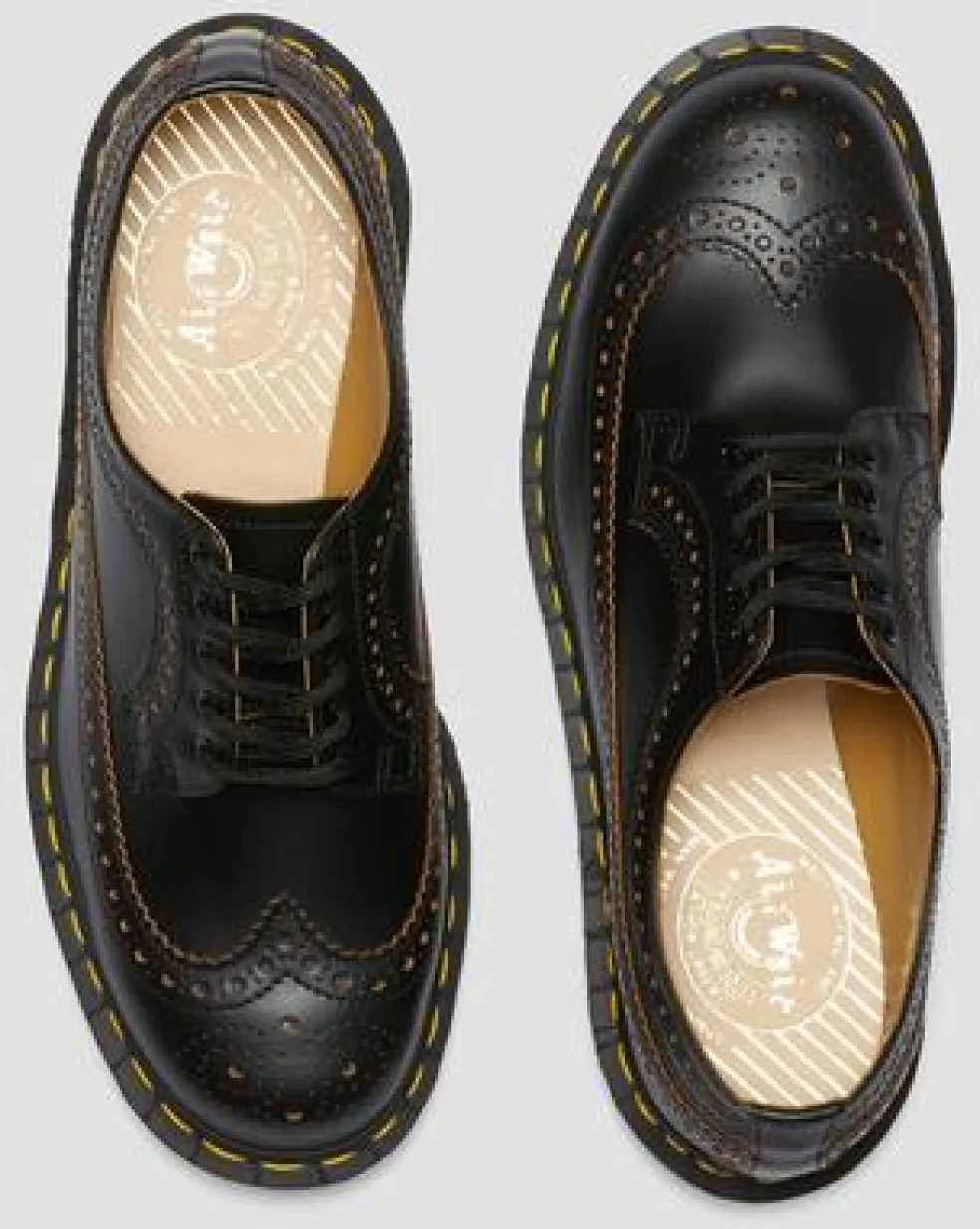 Vintage 3989 Brogue-sko i Quilon-læder in Sort
