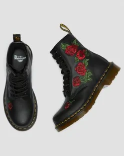 1460 Vonda Floral Rose-snørestøvler i læder in Sort