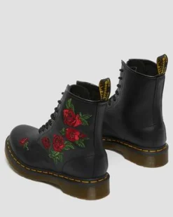1460 Vonda Floral Rose-snørestøvler i læder in Sort