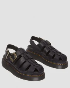 Wrenlie Fisherman-sandaler i læder in Sort