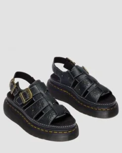 Wrenlie Open Toe Fisherman platformsandaler i nappa-læder in Sort