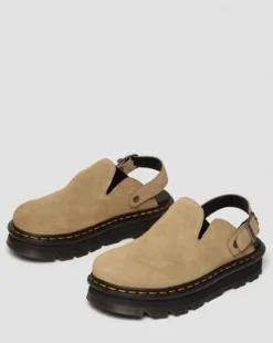 Zebzag Casual Slingback Platform-mules i ruskind in Cámel