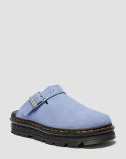 Zebzag Casual Slingback Platform-mules i ruskind in Kornblomstblå
