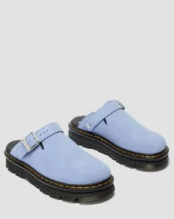 Zebzag Casual Slingback Platform-mules i ruskind in Kornblomstblå