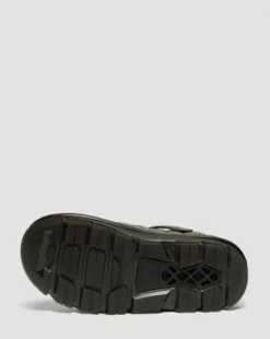 Zebzag quiltede canvas-mules med platform in Dm's Olivengrøn