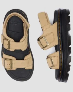 Zebzag-sandaler i ruskind in Cámel