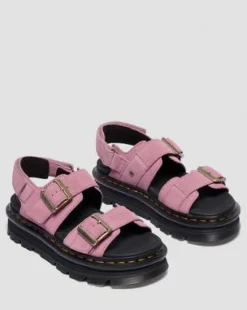 Zebzag-sandaler i ruskind in Pudderrosa