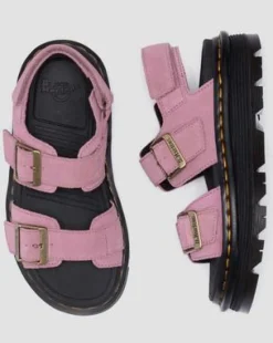 Zebzag-sandaler i ruskind in Pudderrosa