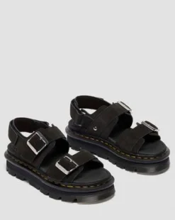 Zebzag-sandaler i ruskind in Sort