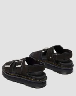 Zebzag-sandaler i ruskind in Sort