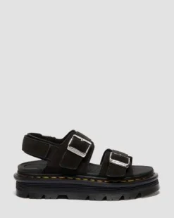 Zebzag-sandaler i ruskind in Sort