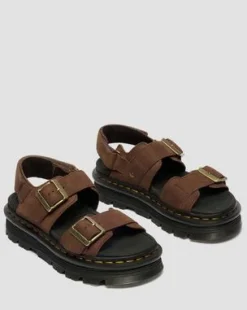 Zebzag-sandaler med platform i Nubuck-læder in Sepiabrun