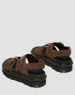 Zebzag-sandaler med platform i Nubuck-læder in Sepiabrun