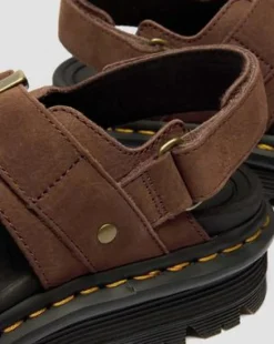 Zebzag-sandaler med platform i Nubuck-læder in Sepiabrun