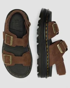 Zebzag-sandaler med platform i Nubuck-læder in Sepiabrun