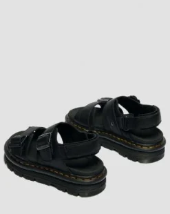 Zebzag-sandaler med platform i Pisa-læder in Sort